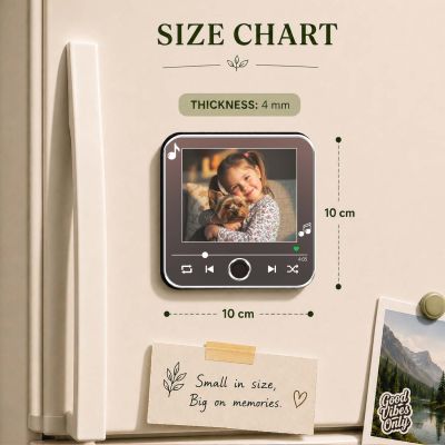 Personalized Photo & Song Musical Fridge Magnet Gift for Loveable Person Playable Music Player  Rechargeable Sound Magnet Gift for Pet Lover Daughter, Son, Friends, Mom & Dad